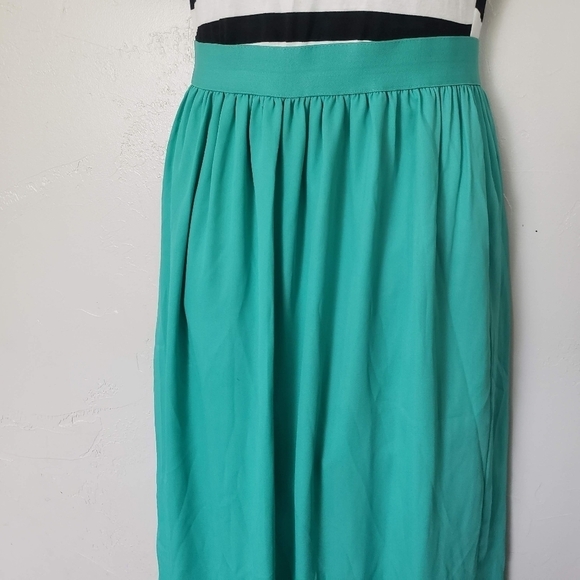 Journey Five Medium Maxi Dress Black & White Striped Top Mint Blue Skirt - Picture 4 of 9